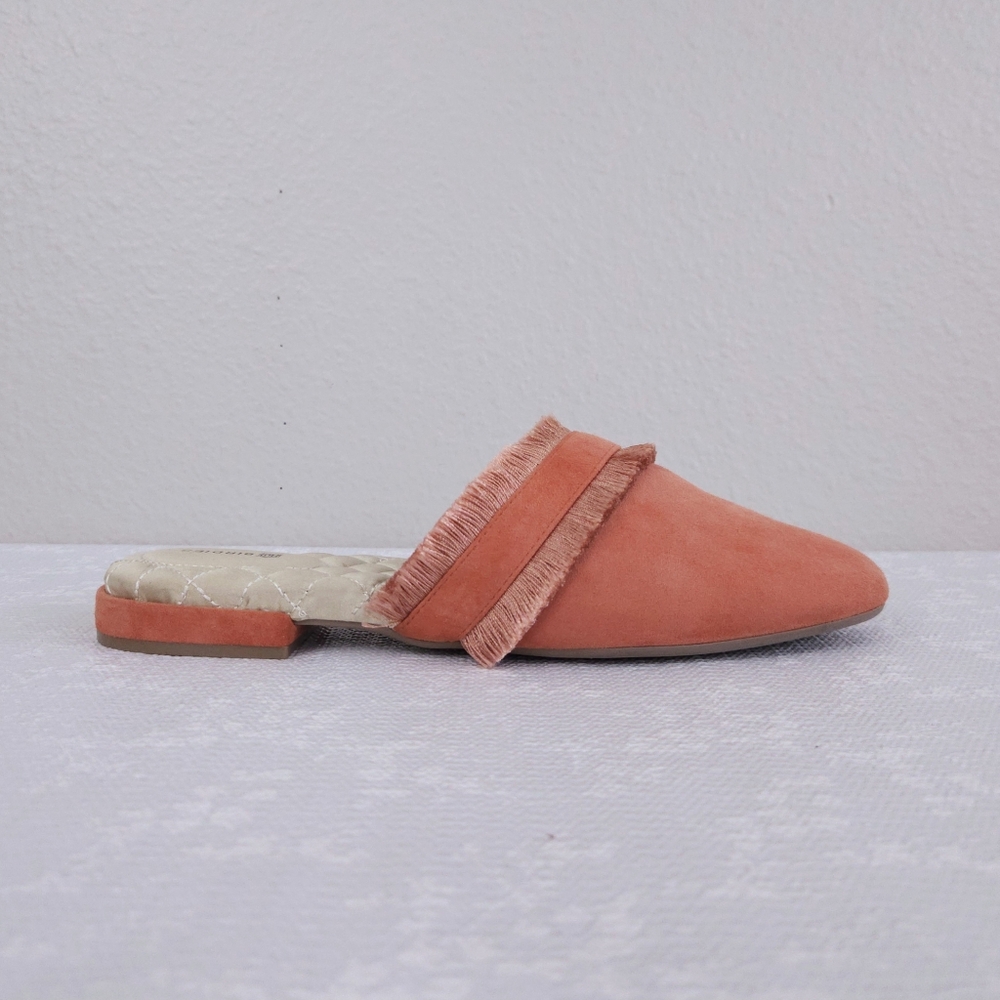 Birdies Coral Suede Fringe Backless Flats - Picture 4 of 10
